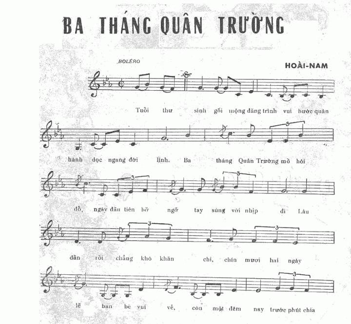 Sheet nhạc Ba Tháng Quân Trường